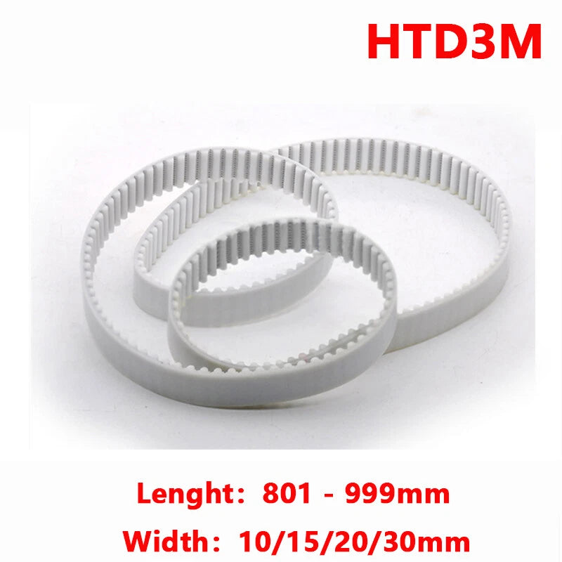 HTD3M Closed Loop Timing Belt 801–999mm | PU Steel Wire Reinforced | 10–30mm Wide