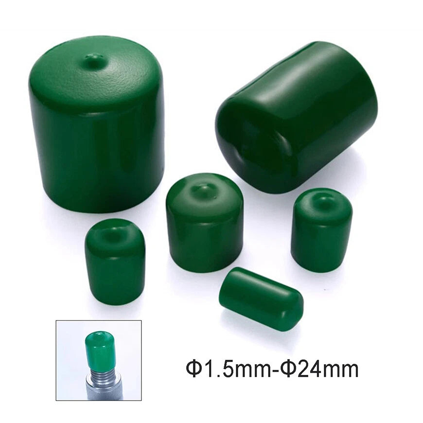 Rubber Thread Protector Caps – Φ1.5mm to Φ24mm, 7 Colors (Black, Green, Red, Blue & More)