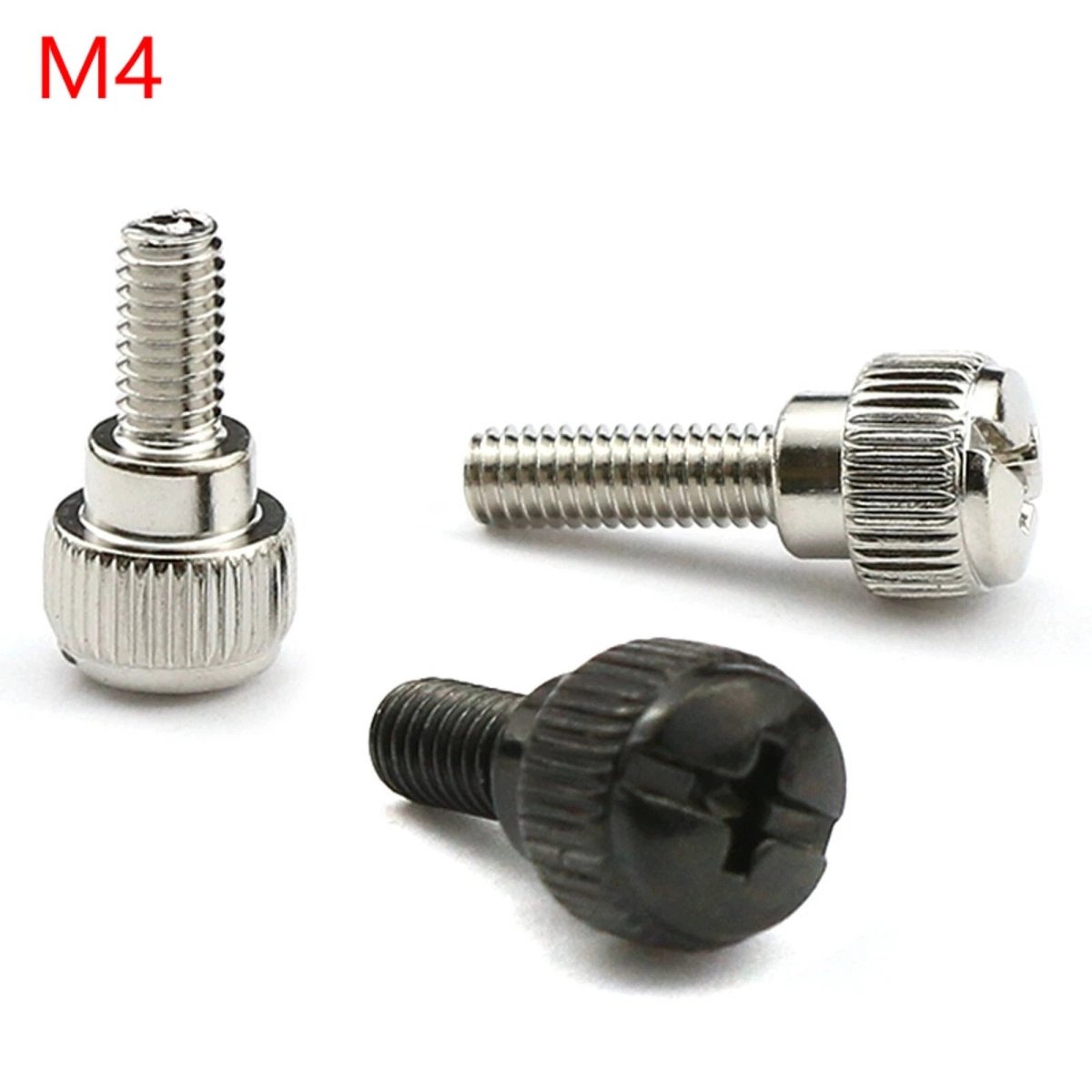 M4 Knurled Thumb Screws with Step Round Knob | Nickel & Black Zinc | 6–16mm - HomeDIYer