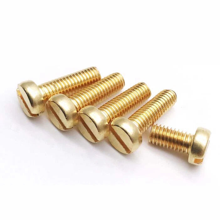 Brass Slotted Cheese Head Machine Screws M2 — Non-Magnetic Flat-Drive Micro Screws 8mm & 12mm, Pack of 50