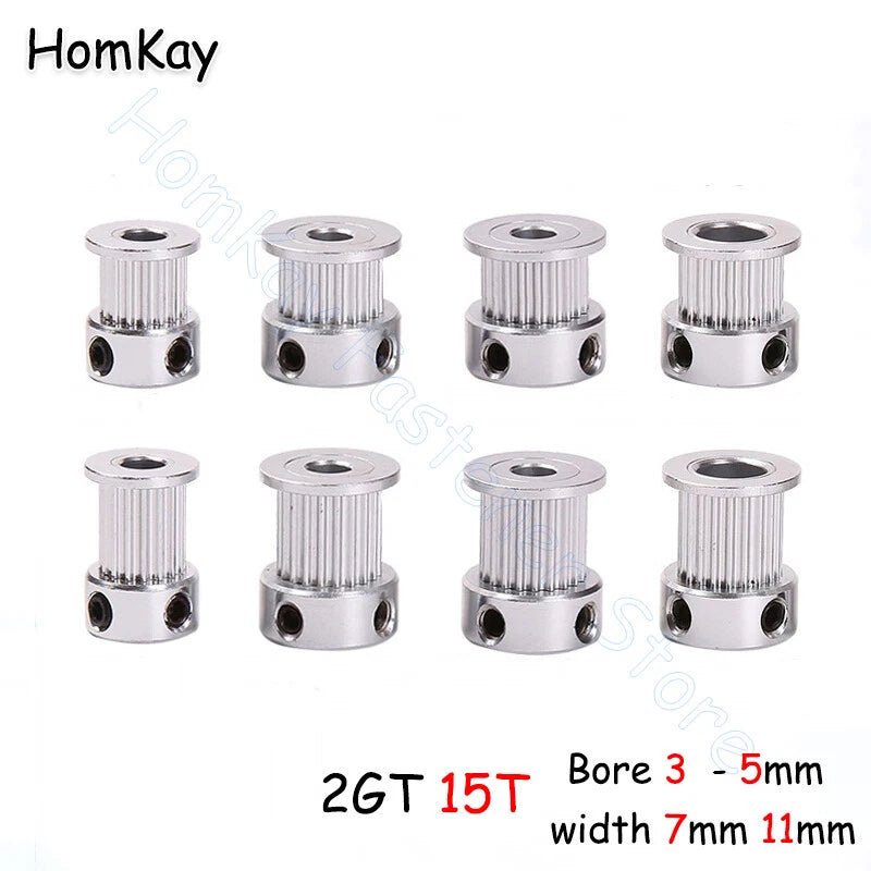 15T 2GT Timing Pulley Bore 3 3.175 4 5mm GT2 Synchronous Wheels 3D Printer Parts