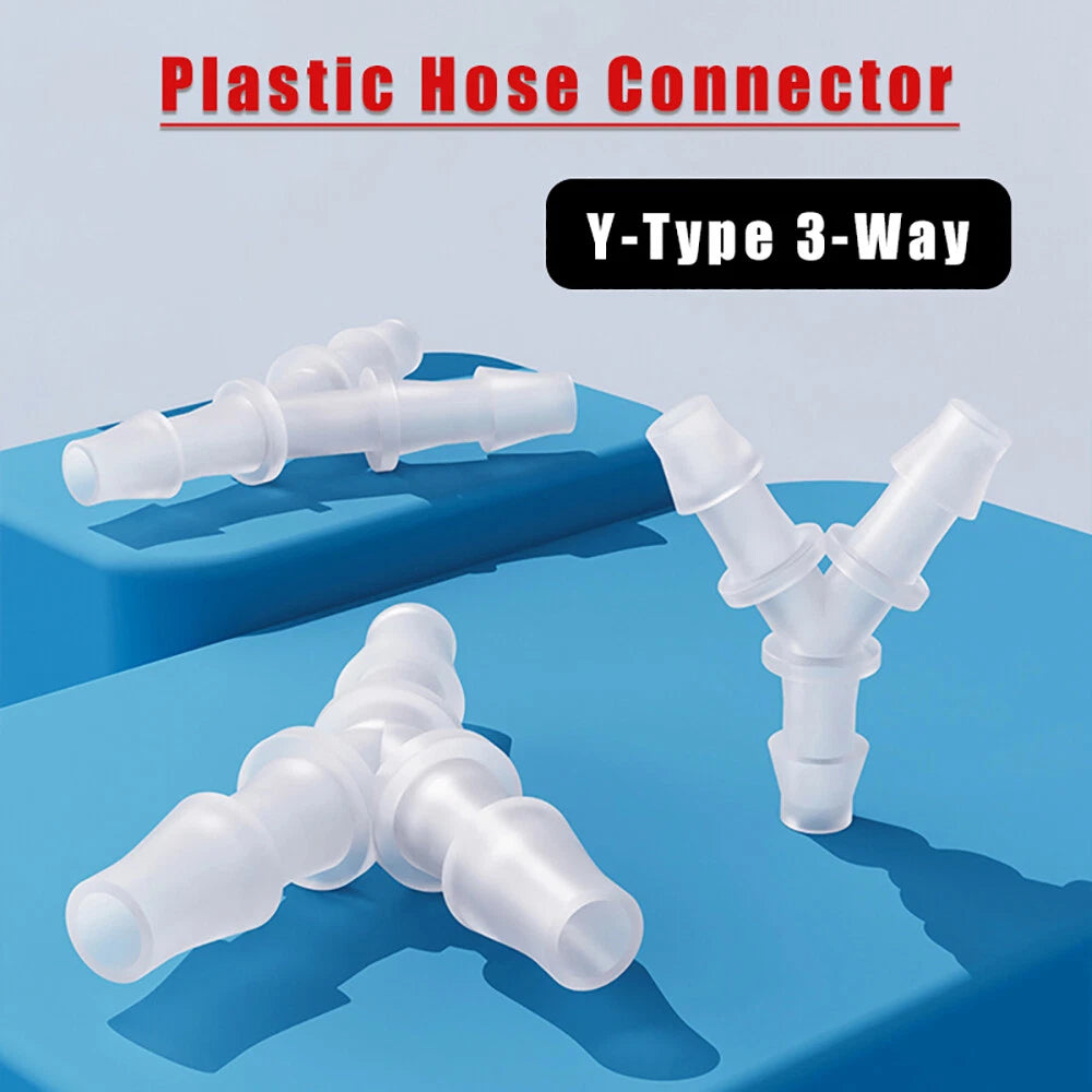 Y-Type 3-Way Barbed Hose Connector — Plastic Tee Fitting for Tube & Pipe