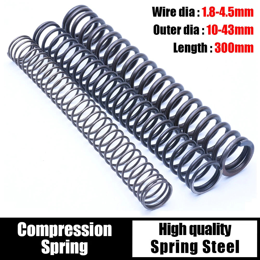 Wire Dia 1.8mm-4.5mm OD 10-43mm Length 300mm Compression Spring Pressure Springs
