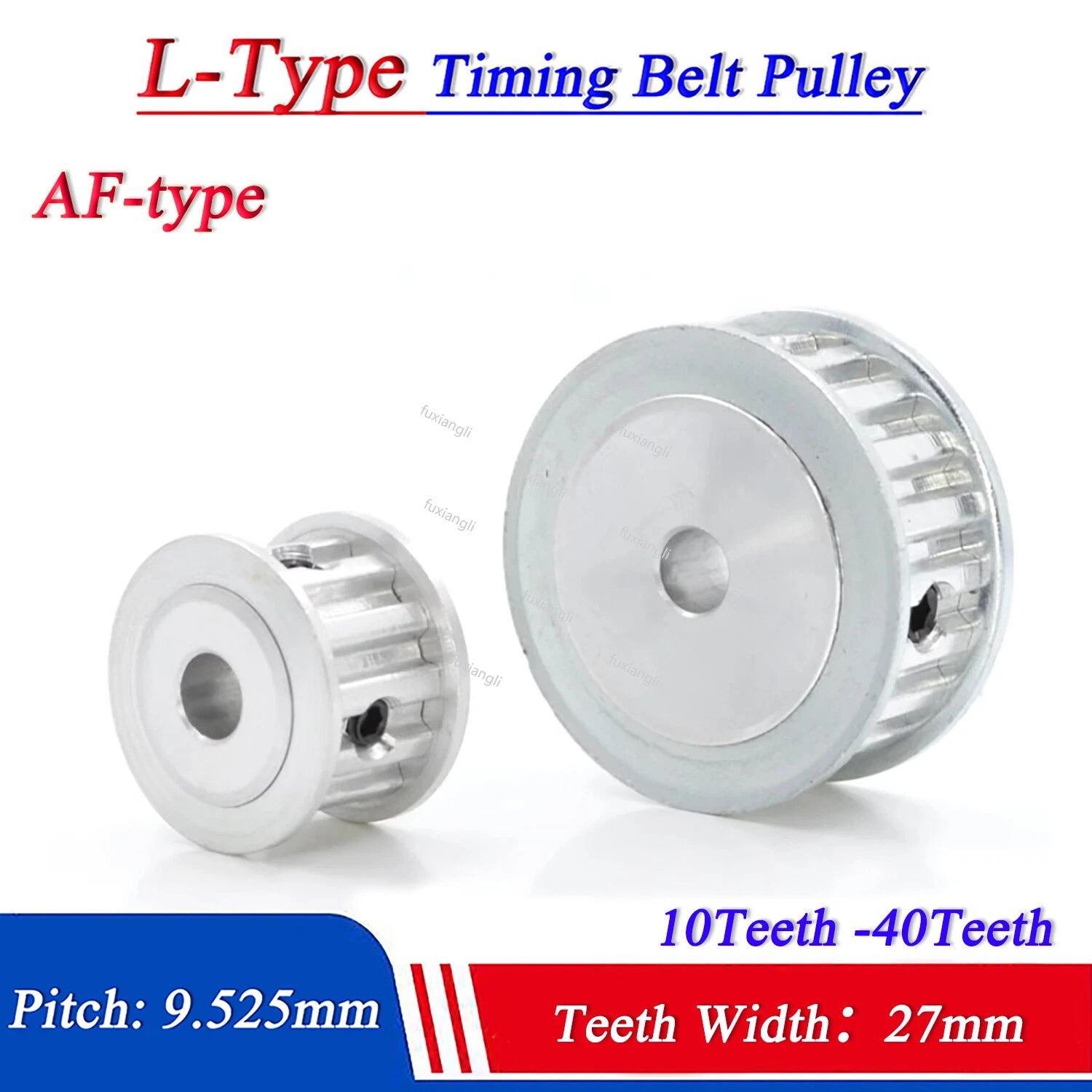 L-Type 10T-40T Timing Belt Pulleys Pitch 9.525mm AF Synchronous Wheel Width 27mm