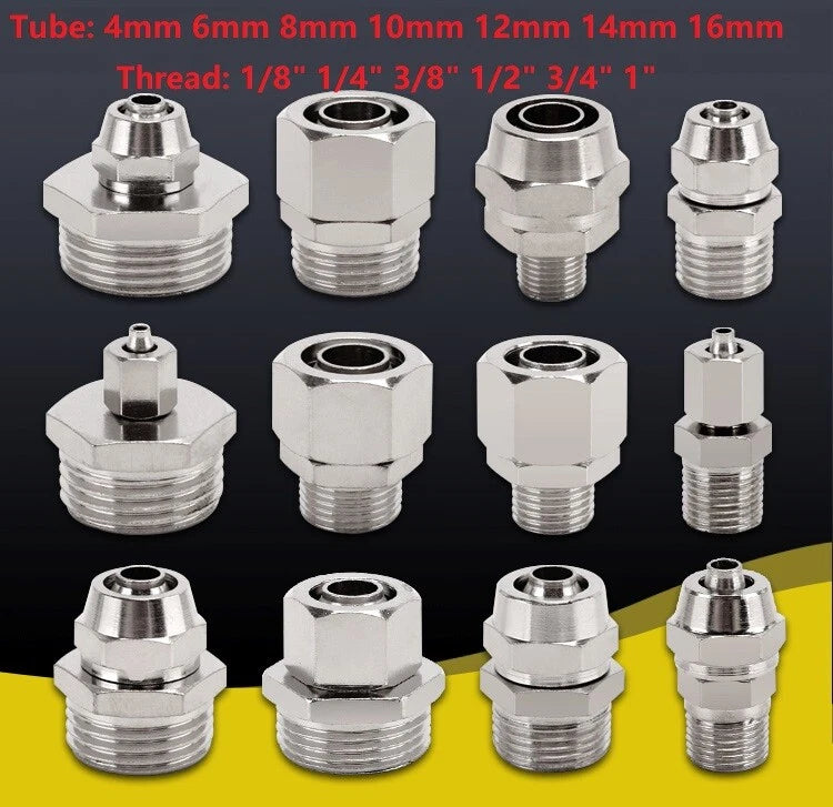 Pneumatic Male Stud Push-to-Connect Hose Fitting | Air Line Quick Coupler Connector