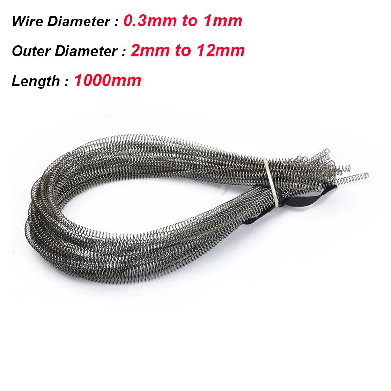1 Meter Compression Spring Steel Pressure Springs Wire Diameter 0.3mm to 1mm