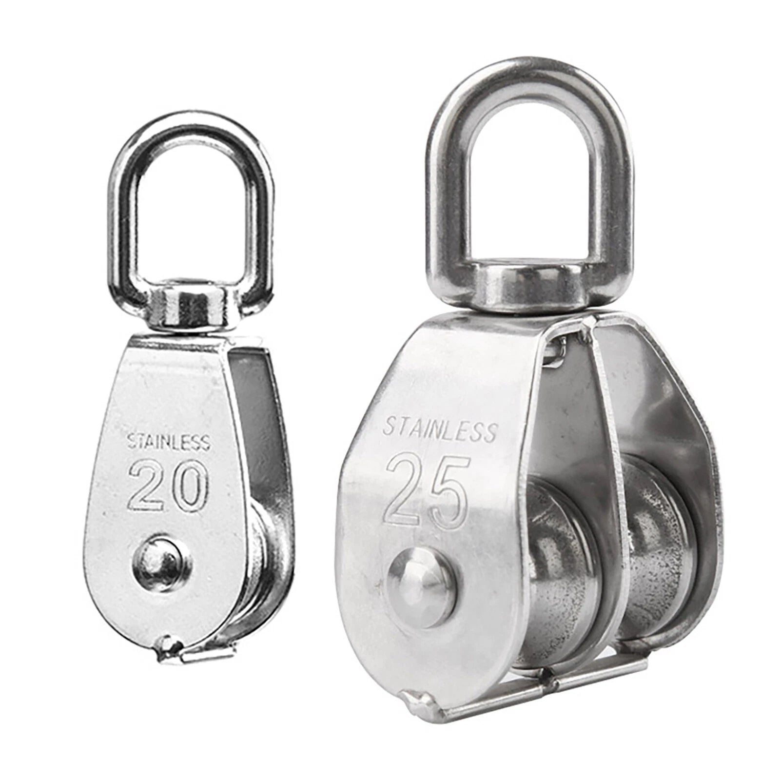 Stainless Steel Single-Double Pulley Block Traction Wheel Swivel Lifting Rope