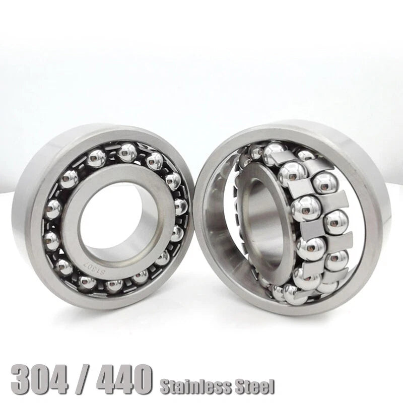 304/440 Stainless Steel Self Aligning Ball Bearings Double Row S1200 to S1210