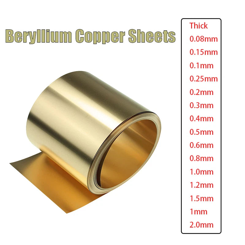 Beryllium Copper Sheets 0.02-2MM Thick Multiple Sizes Available BeCu Foils Plate