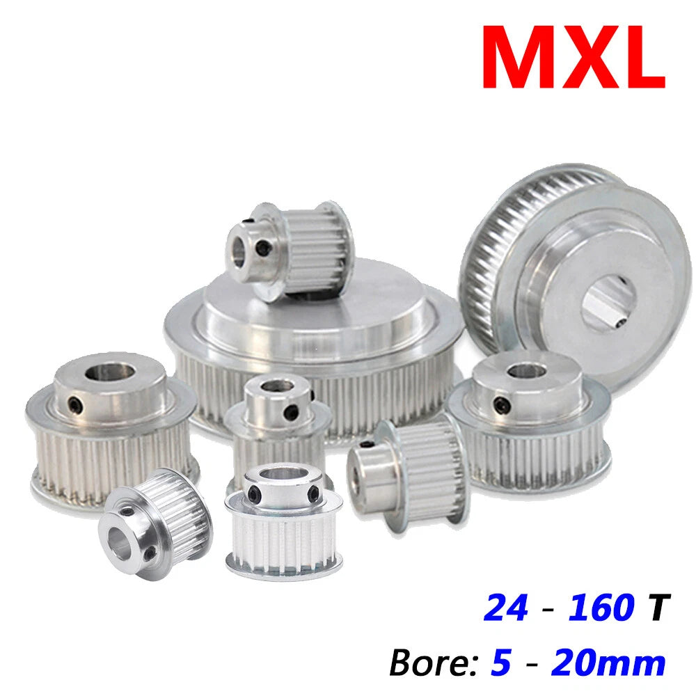 MXL Timing Belt Pulley with Step 5mm-20mm Bore 24 - 160 Teeth For 3D Printer CNC