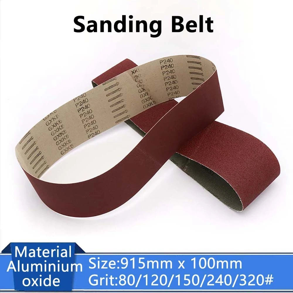 915mm x 100mm Aluminum Oxide Sanding Belts — P80 to P320 Grit for Bench and Floor Sanders