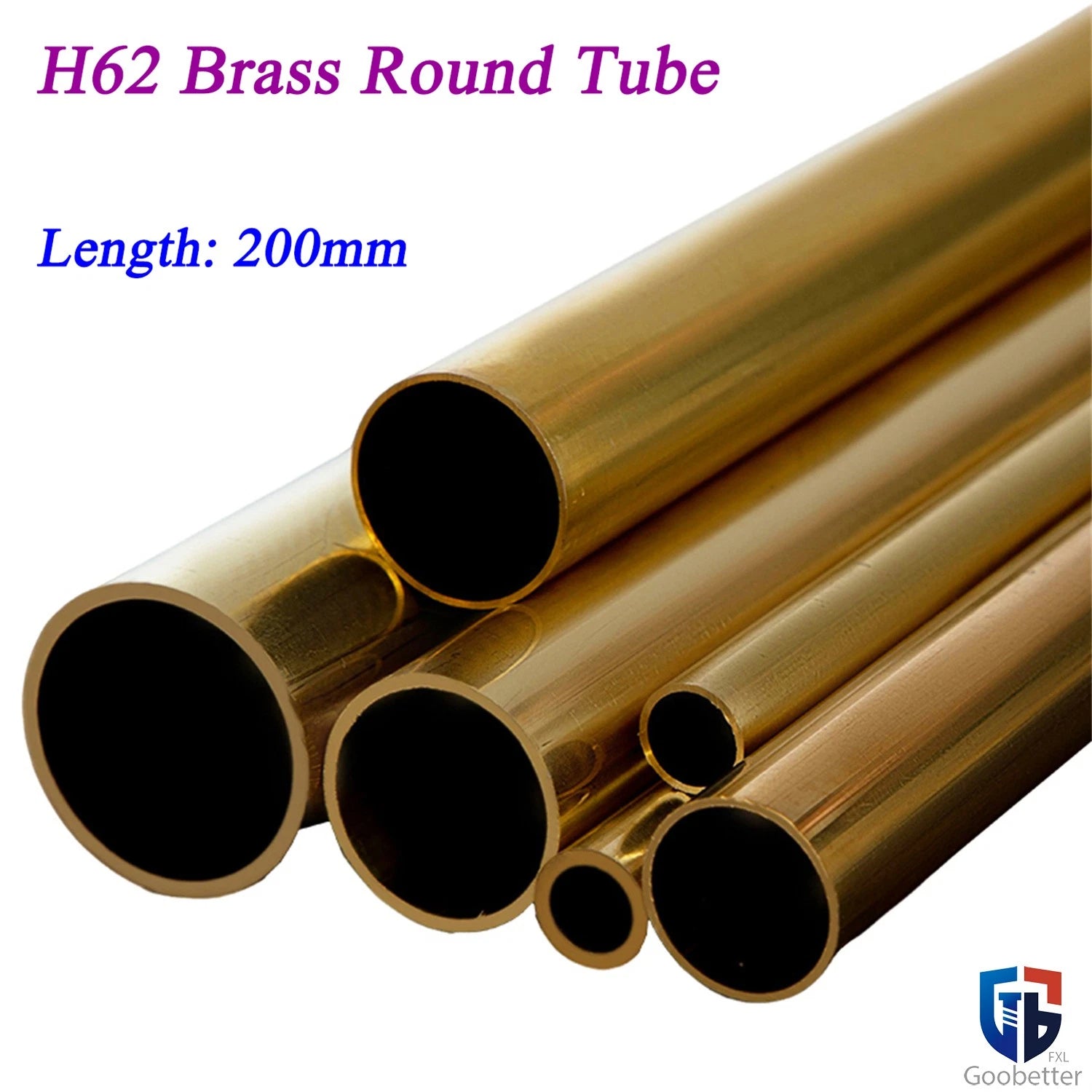 H62 Brass Round Tube | OD 2–80mm × 200mm | Hollow Brass Pipe Multiple Sizes