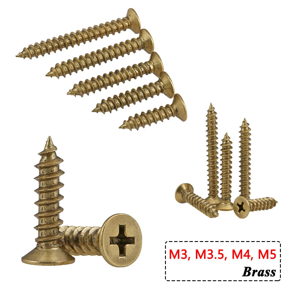 M3 M4 M5 Brass Countersunk Flat Self‑Tapping Screws – Phillips Drive