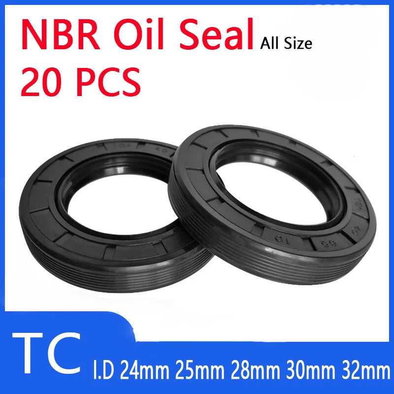 TC Oil Seal Nitrile Rotary Shaft Seal Double Lipped I.D 24mm 25mm 28mm 30mm 32mm