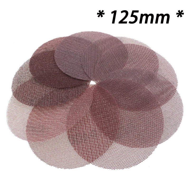 125mm Mesh Sanding Discs — P80 to P1000 Grit Hook & Loop Sandpaper for 5‑Inch Random Orbital Sanders