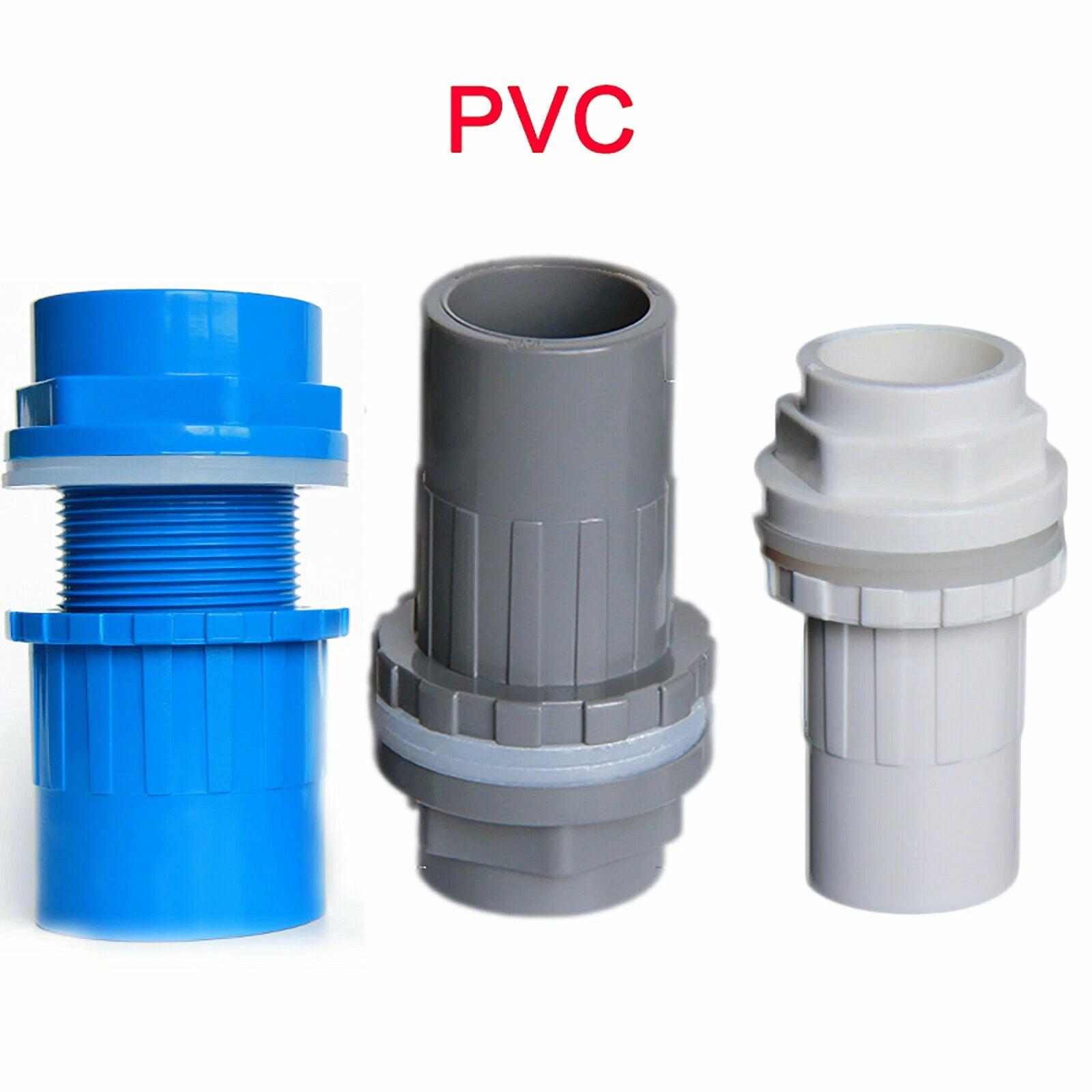 PVC 20~50mm Fittings Adhesive Pipe Fitting Tank Connector Bulkhead For Aquariums