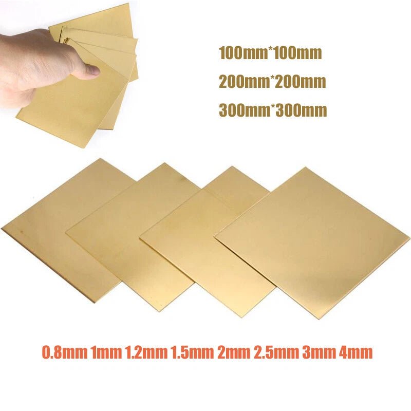 Brass Sheet/Plate Model Making 0.8mm 1mm 1.2mm 1.5mm 2mm 2.5mm 3mm 4mm Thickness - HomeDIYer