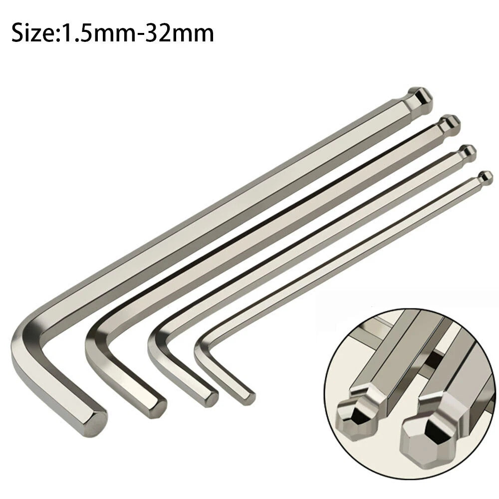 Extra Long Metric Ball Point Hex Allen Key L-Keys Wrenches Allan Alan 1.5mm-32mm