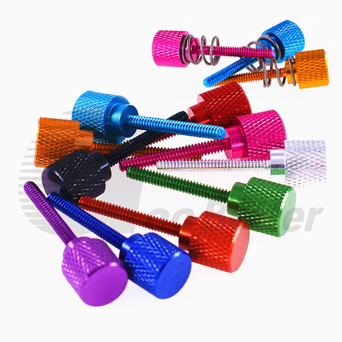 Spring - Loaded Knurled Thumb Screws UNC 6 - 32 Aluminum — With or Without Spring, 10 Colors - HomeDIYer