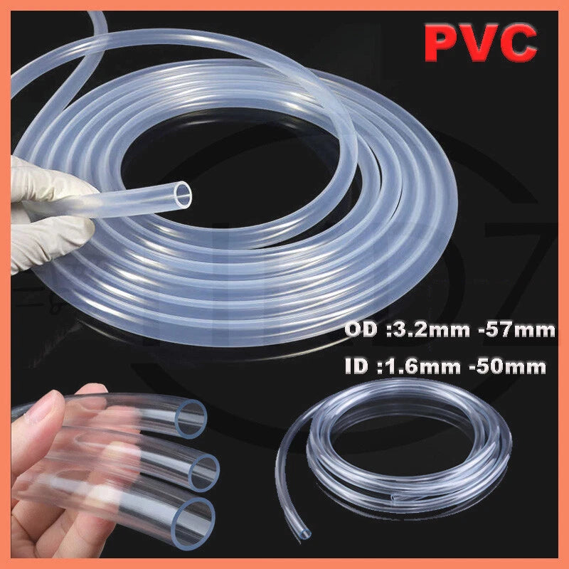 Clear PVC Hose Pipe Tube – Flexible Plastic Tubing for Water, Air, Pond & Aquarium