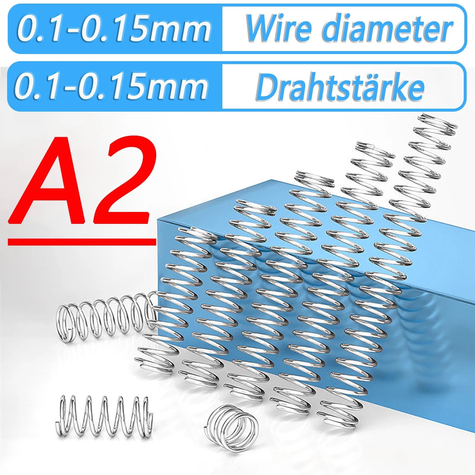 Small Micro Compression Spring Stainless Steel 0.1mm Wire Miniature Precision