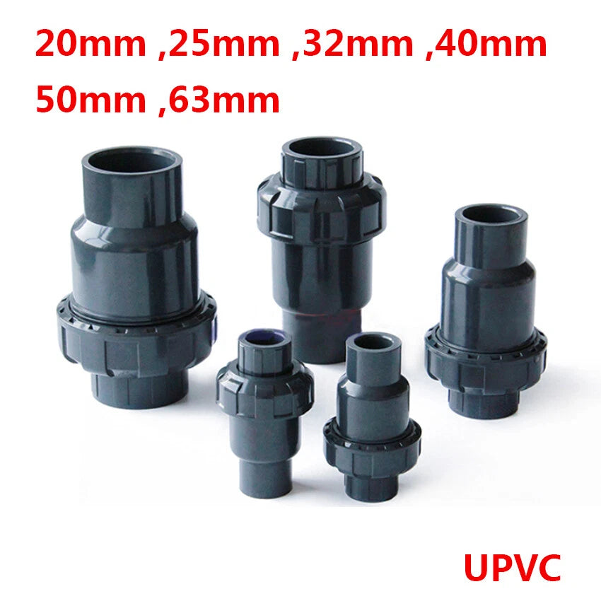 UPVC One Way Non Return Flap Check Valve Pipe Fittings I.D 20 25 32 40 50 63mm