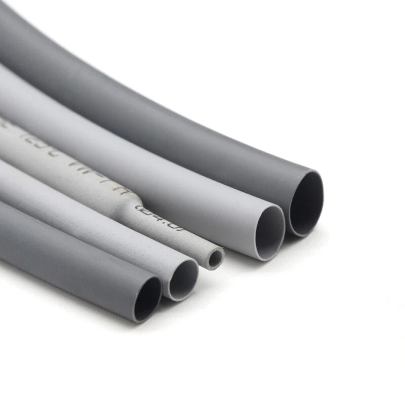Grey PE Heat Shrink Tubing 2:1 — 1mm to 50mm Diameter, 1–10 Meter Lengths