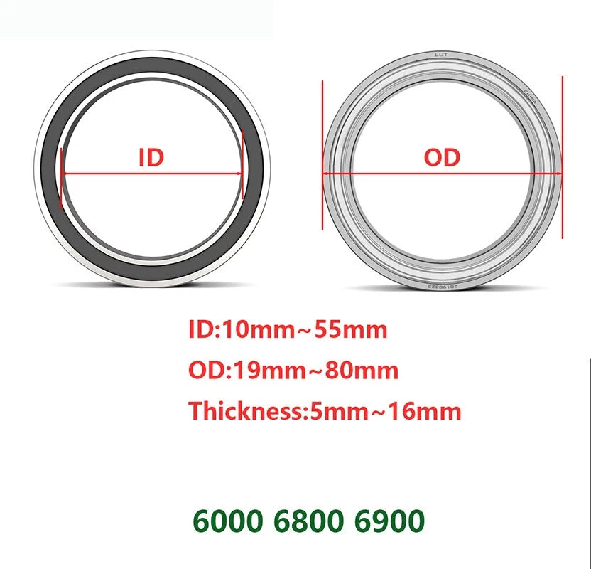 Deep Groove Ball Bearings 6000 6800 6900 Roller Thin-Walled Bearings Iron/Rubber