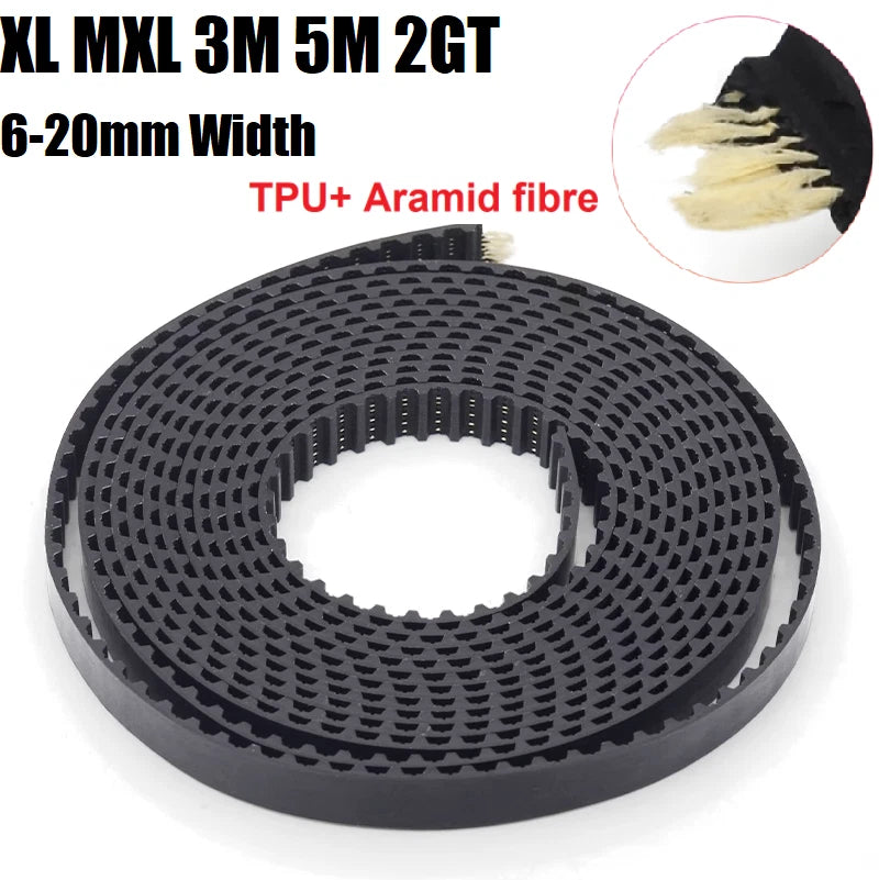 Open End Timing Belt — TPU + Aramid Fiber | MXL XL 3M 5M 2GT | Width 6–25mm, Cut to Length