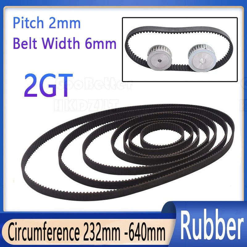 GT2 Closed Loop Timing Belt 2GT 6mm Width – CNC & 3D Printer Synchronous Belt