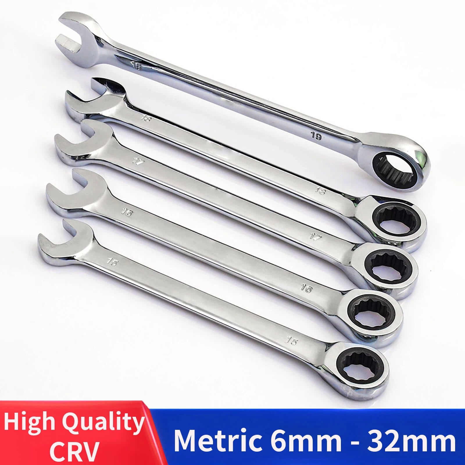 Ratchet Wrench Spanner Combination Fixed Head Wrench Metric 6mm To 32mm