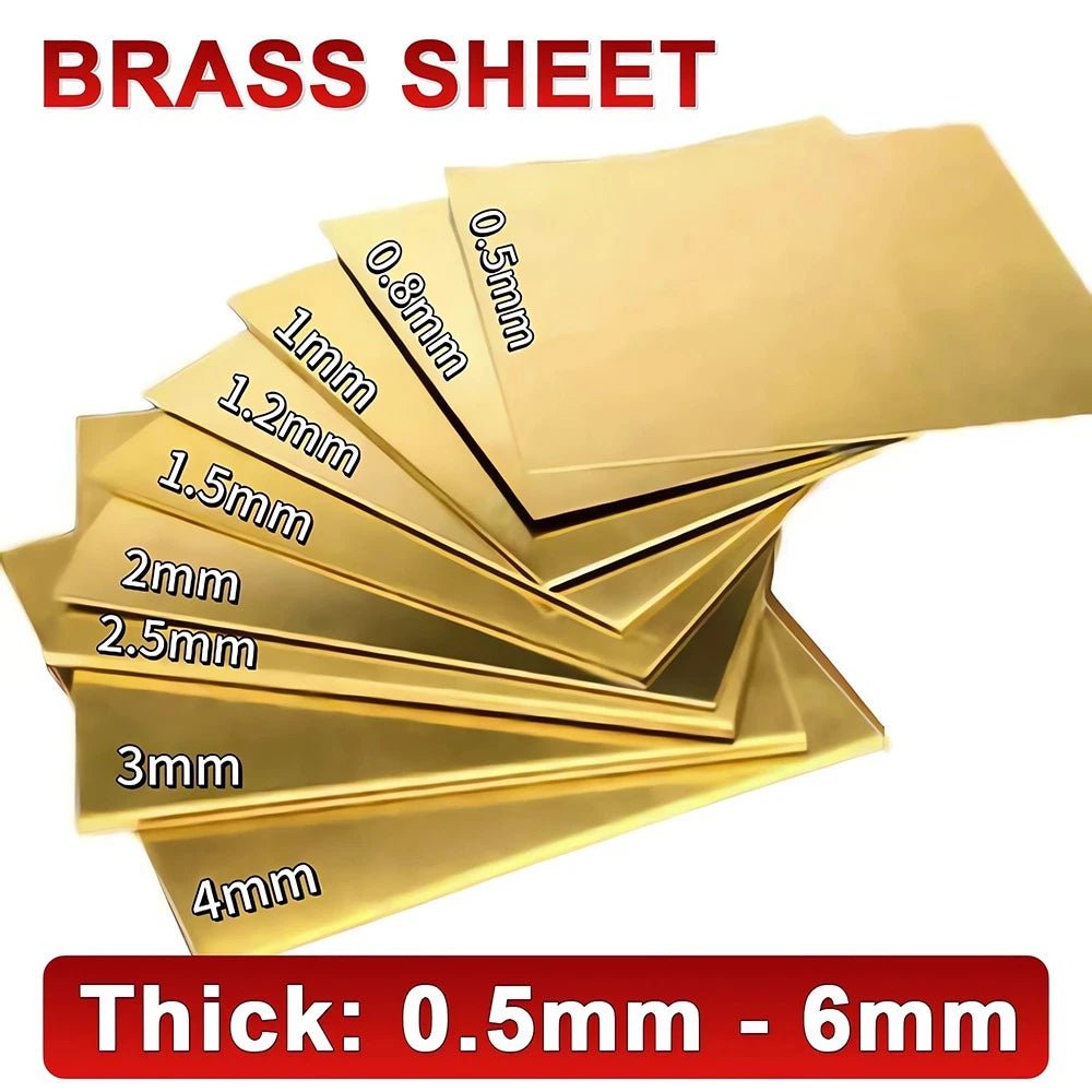 Thin Brass Sheet Metal Plate Thick 0.5/0.8/1/1.2/1.5/2mm-6mm Jewellery Making - HomeDIYer