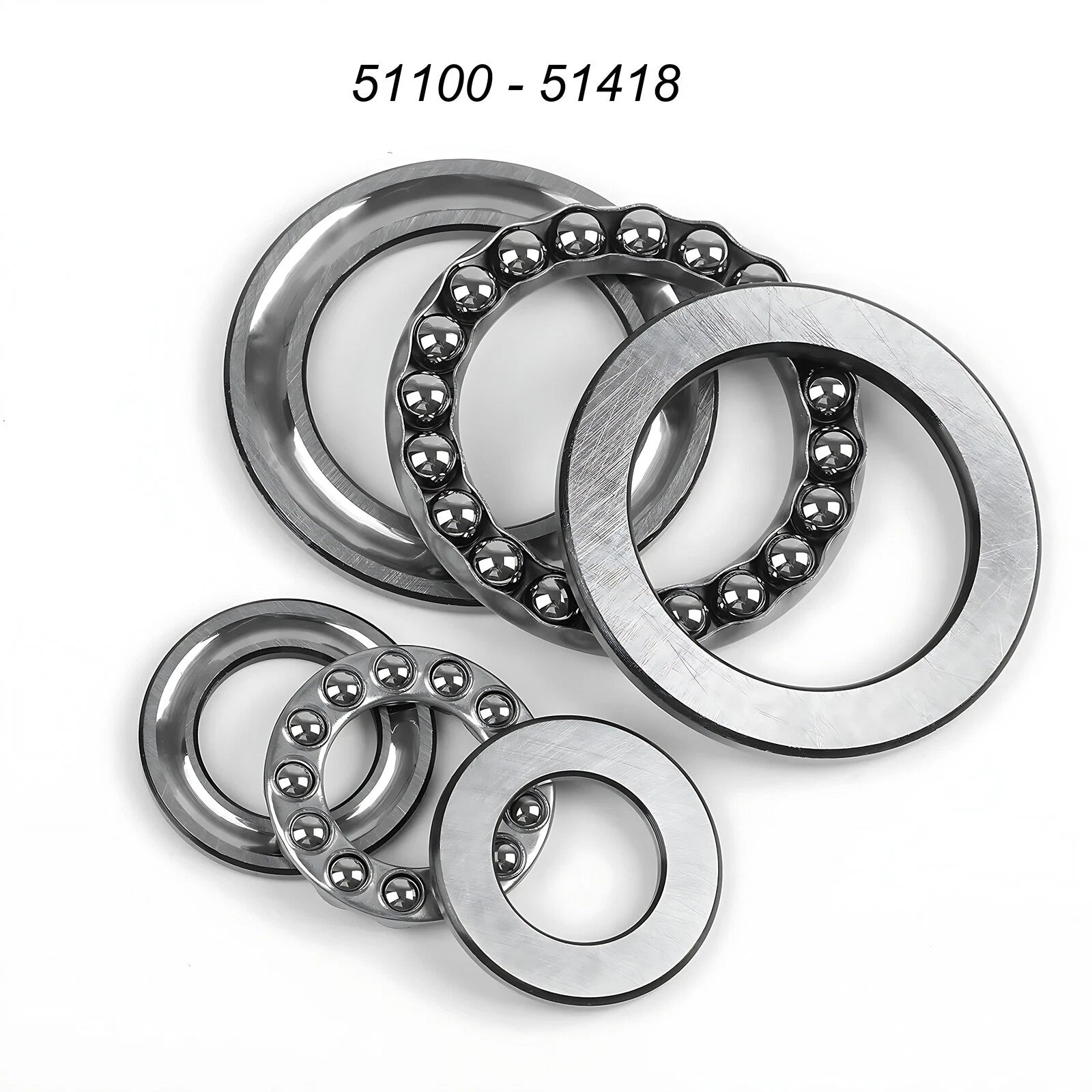 Plane Bearings Axial Ball Thrust Bearing 51100 -51418 3-Parts High Quality