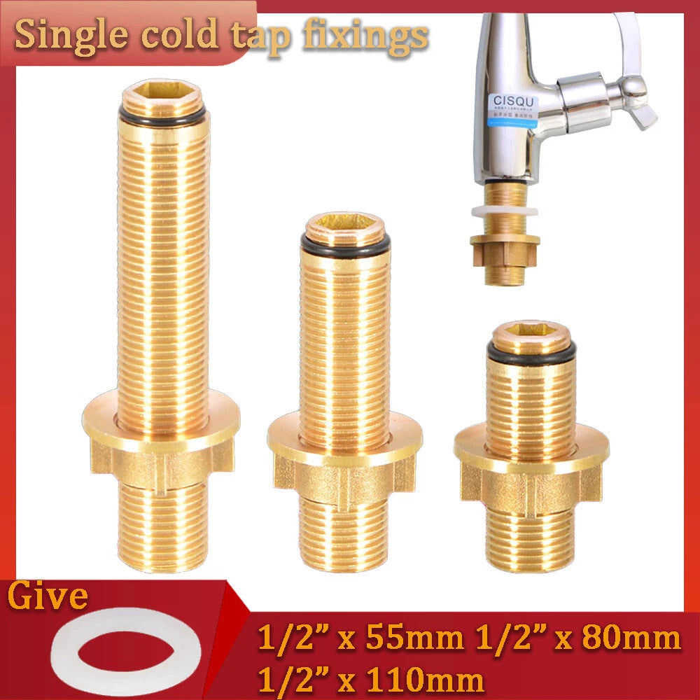 Threaded Brass Tube Nut for Kitchen Tap Repair — 55mm / 80mm / 110mm