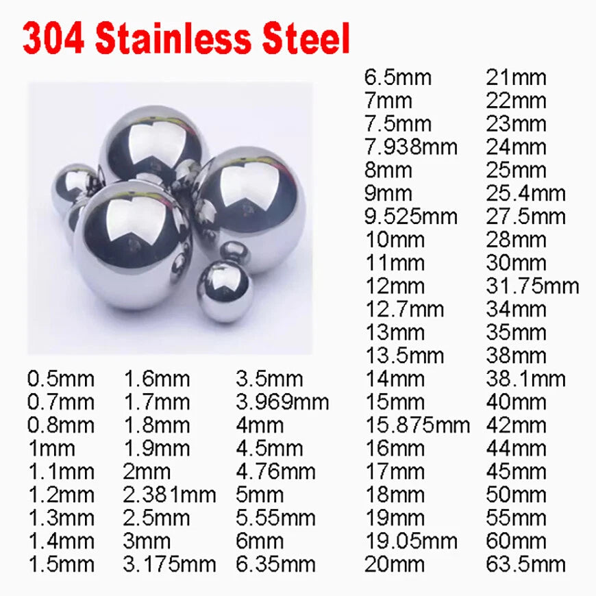 Durable 304 Stainless Steel Ball Bearing Bikes Replacement Bearings 0.5mm-63.5mm
