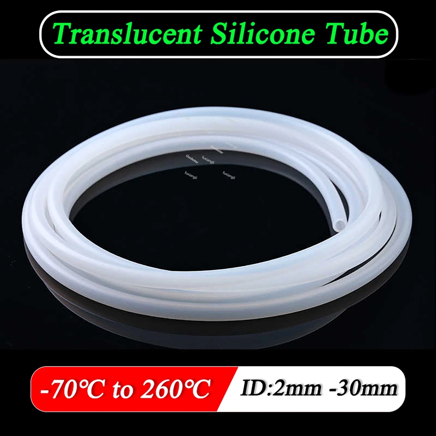 Translucent Silicone Vacuum Tube — Flexible Hose Pipe, -94°F to 500°F (-70°C to 260°C)