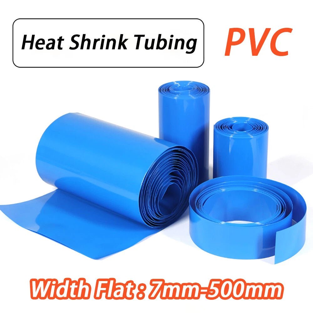 PVC Heat Shrink Tubing for RC Battery Packs — Blue, 7mm–500mm Wide, LiPo NiMH NiCd - HomeDIYer