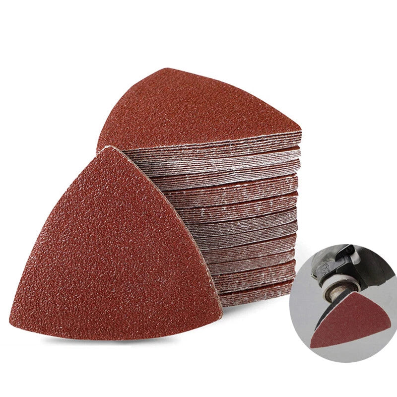 Hook and Loop 80mm Delta Sanding Sheets Triangular Sandpaper Pads 40-2000 Grit