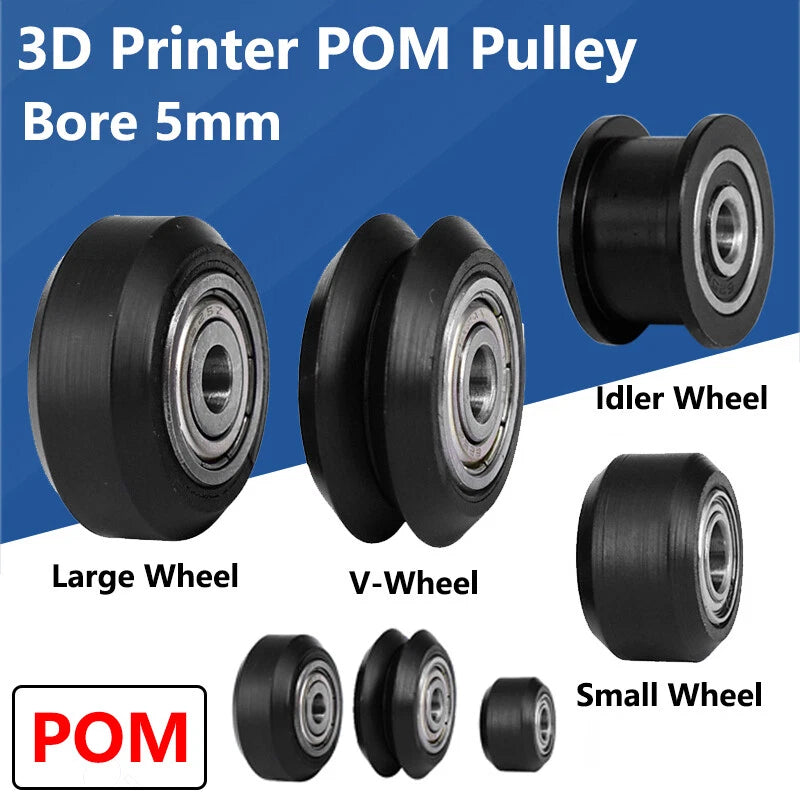 POM Plastics Wheel with Bearing Round Pulley Durable Linear Bearing 3D Printer