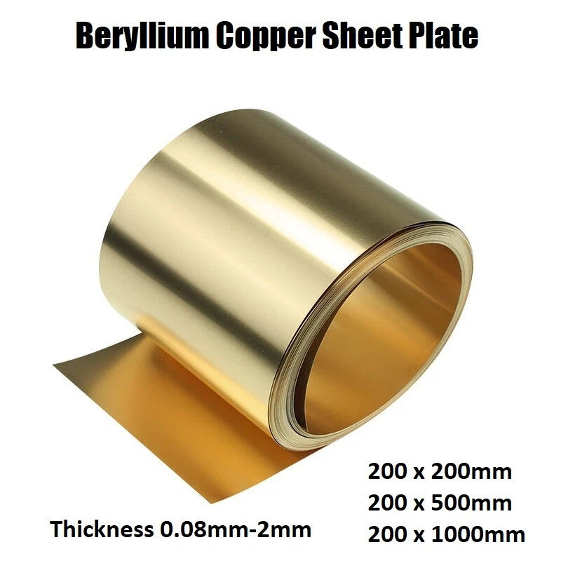 Beryllium Copper Sheet Plate BeCu Panel 0.08mm~2mm Thick - Many sizes available