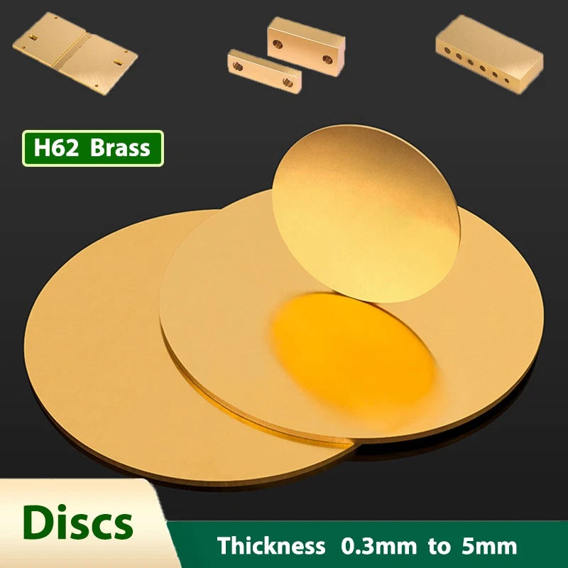 H62 Brass Discs Round Plate Metal Solid Sheets Diameter 50mm to 300mm Blanks