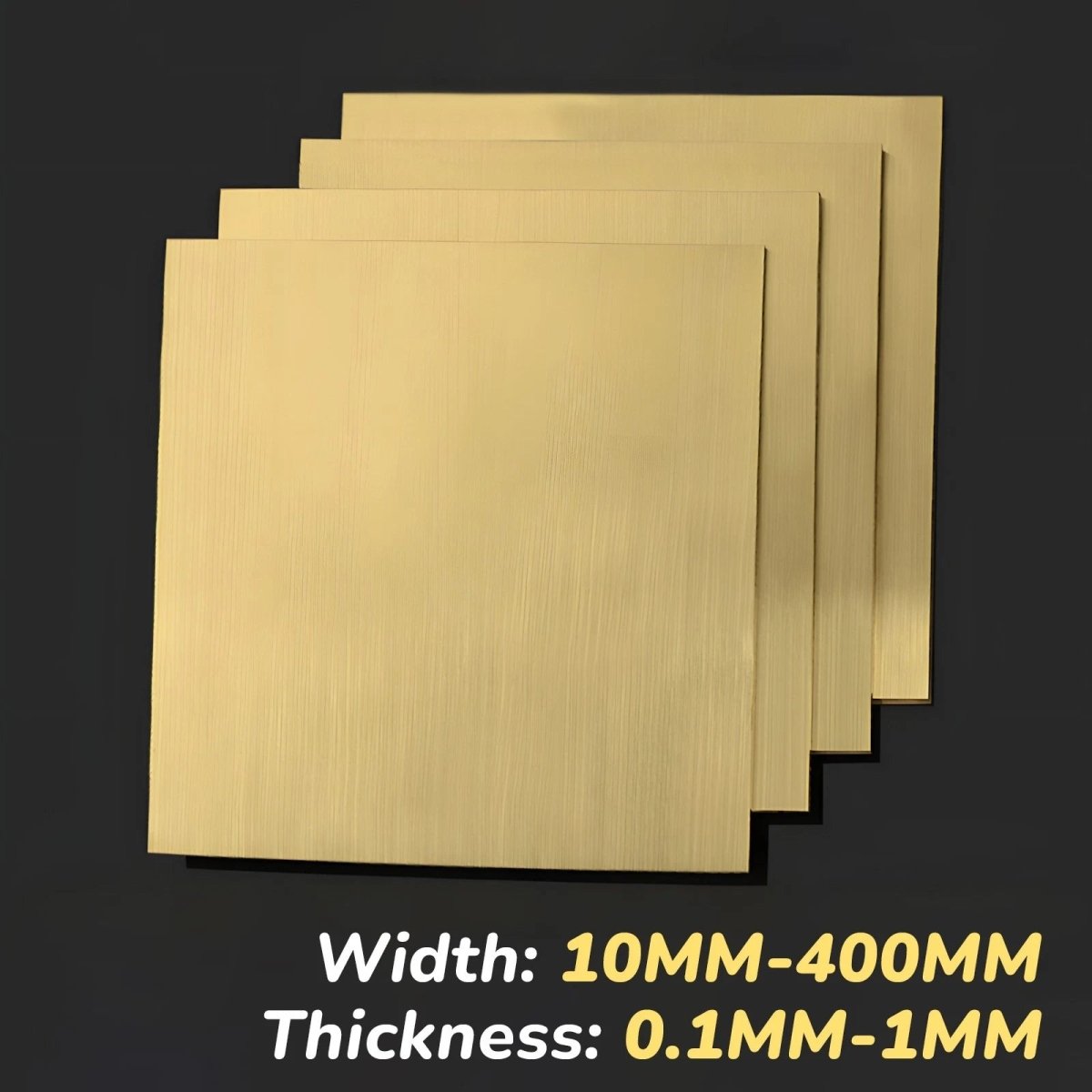 Brass Plate Square Brass Sheet Metal Guillotine Cut Thick 0.1-1MM Width 10-400MM - HomeDIYer