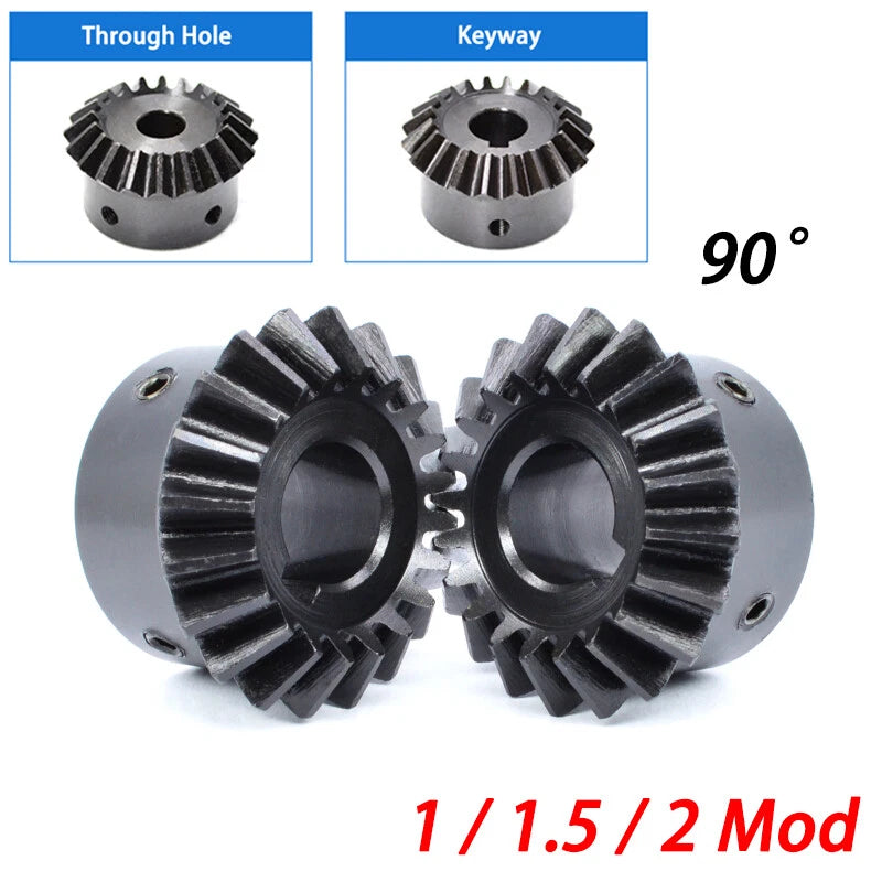 2 2.5 3 4 Mod 20T/30T Bevel Gear Standard Bore With Keyway 45# Steel 1:1 Ratio