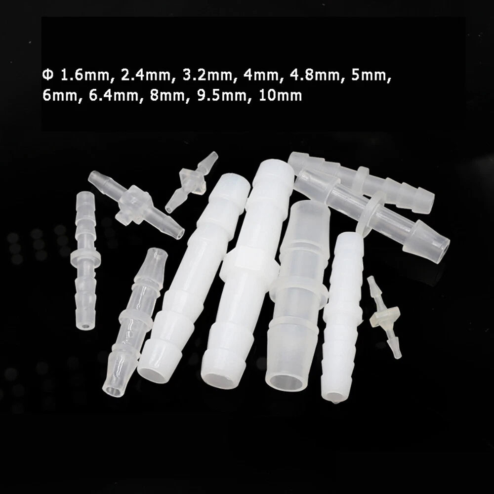 Plastic Straight Barbed Hose Connector — Tubing Joiner for Air & Water Lines, 1.6mm–10mm