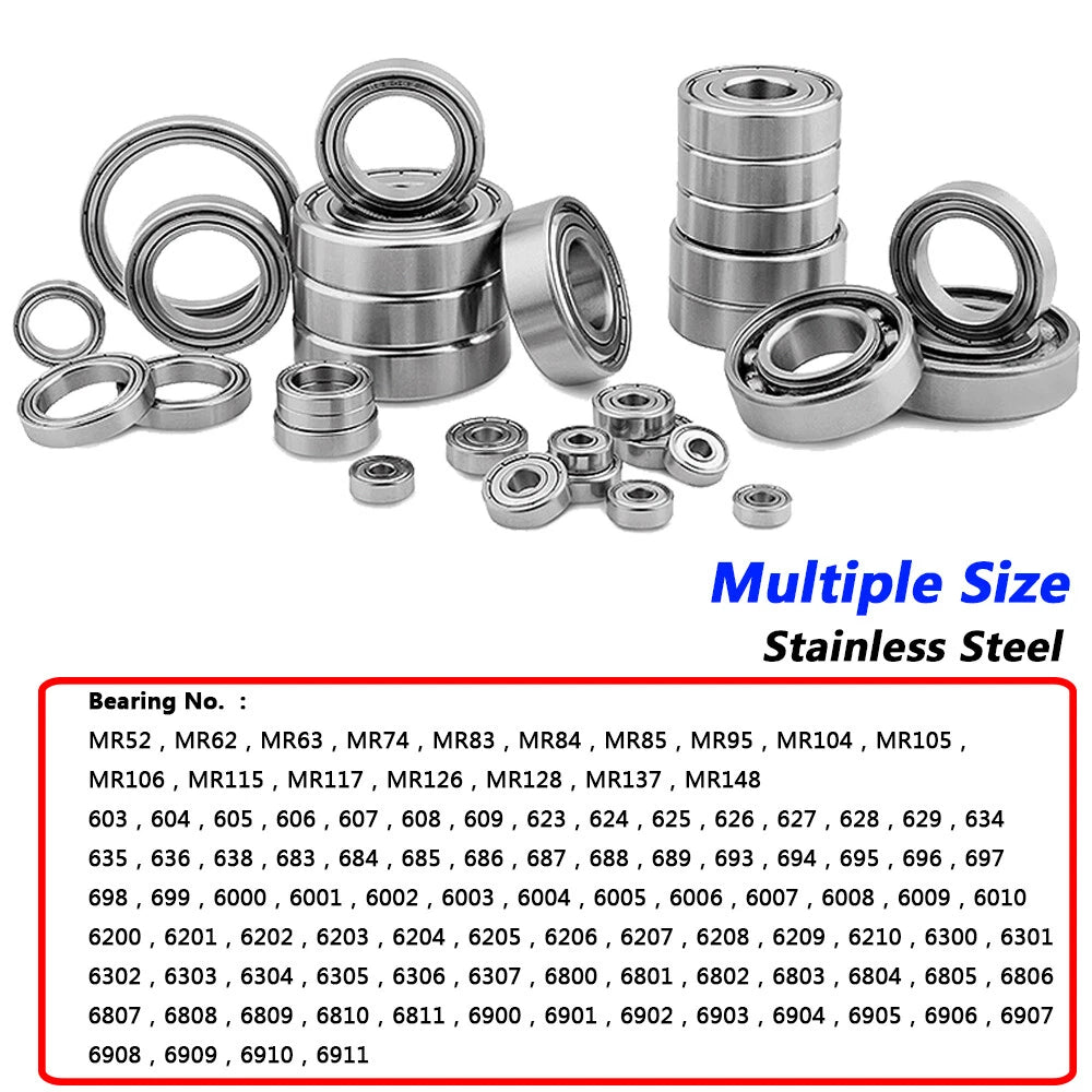 Bore 2-50mm Stainless Steel Deep Groove Ball Bearings Miniature Shielded Bearing