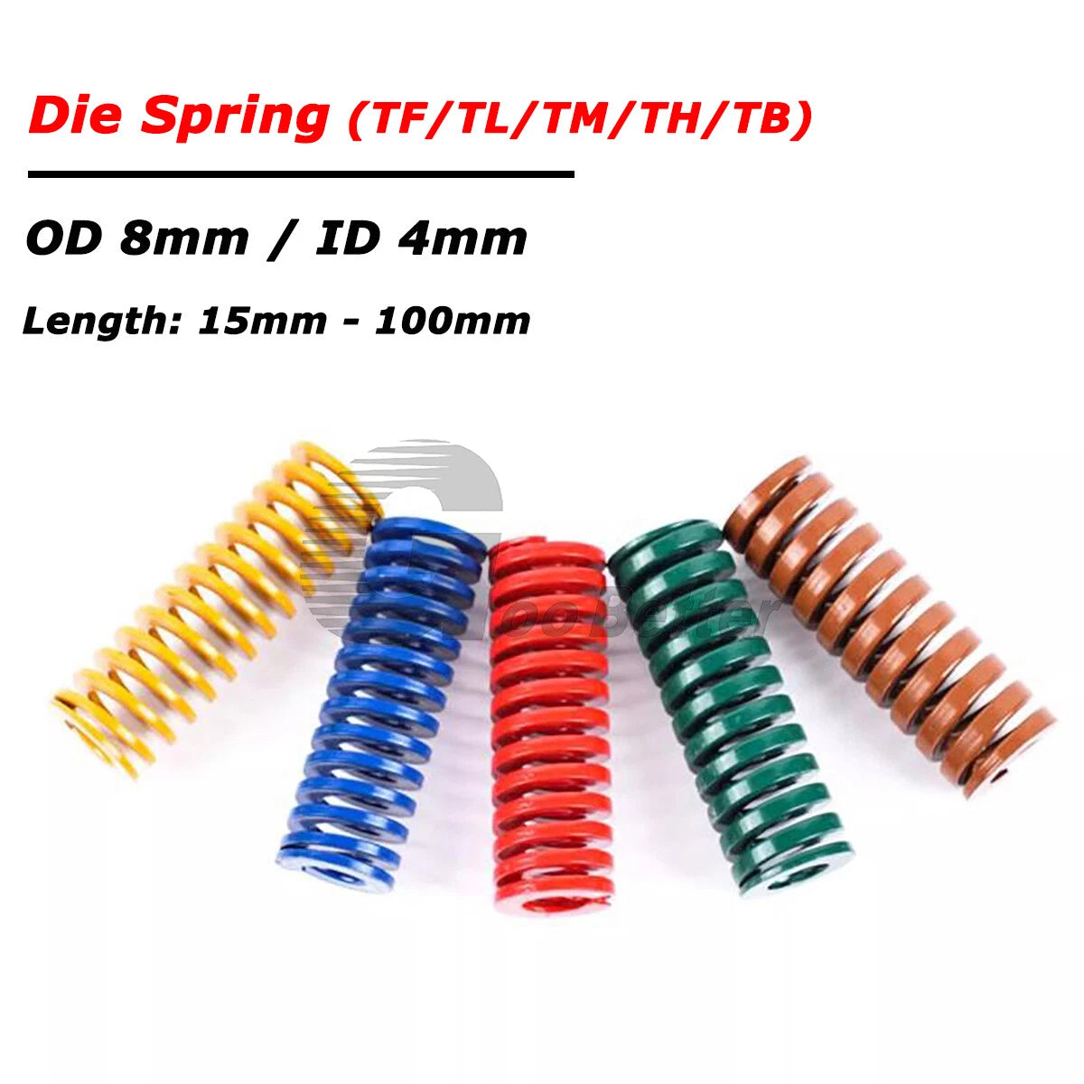 OD 8mm/ID 4mm Die Springs Compression Mould Spring Light/Medium/Heavy Load Duty