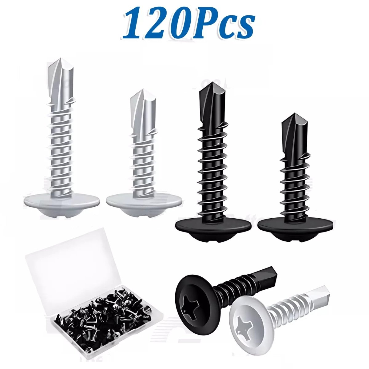 120pcs 8 Phillips Wafer Head Screws Kit for Metal - HomeDIYer