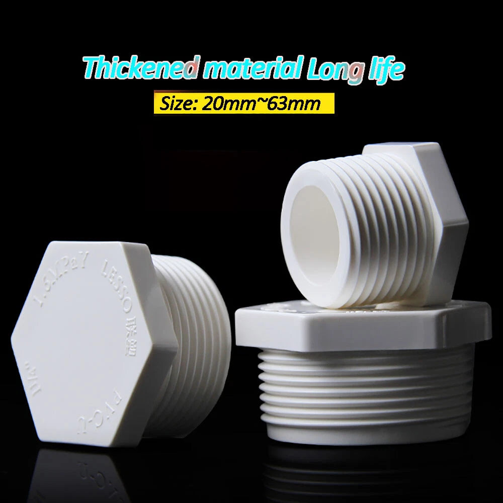 PVC Threaded Male BSP Pipe Fitting - End Cap Stop End Bung Water pipe fittings