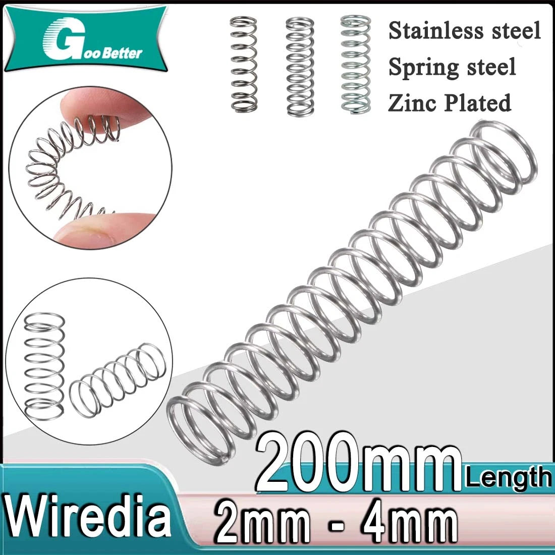 200mm Long Compression Spring OD 12mm - 90mm ,Pressure- coiled springs