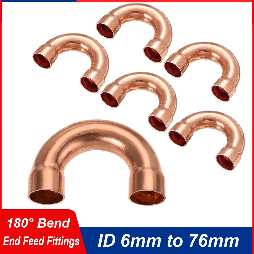 Copper Return Bend End Feed Fitting — Φ6mm to Φ76mm U-Bend Plumbing Connector